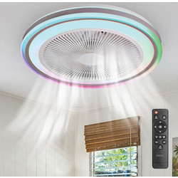 Bakaji 02815430 Ανεμιστήρας Οροφής 50cm 80W με Φως & Τηλεχειριστήριο Λευκός