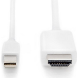 Digitus Καλώδιο Mini DisplayPort 1.2 to HDMI Male 2m White AK-340304-020-W