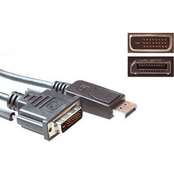 ACT Καλώδιο DisplayPort to DVI Male 1.8m Black AK3995