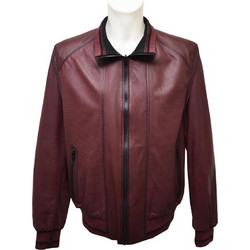 Leather 100 Ανδρικό Μπουφάν Χειμωνιάτικο Δερμάτινο Μπορντό 07-M-620