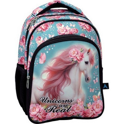 Back Me UP Butterfly Unicorn Σχολική Τσάντα Πλάτης Νηπιαγωγείου Γαλάζια Ροζ 357-25054