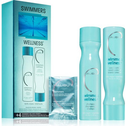 Malibu C Swimmers Wellness Σετ Περιποίησης Μαλλιών Conditioner 266ml + Σαμπουάν 266ml + Treatment 4x5gr