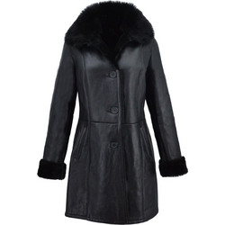Leather 100 Γυναικείο Ημίπαλτο Δερμάτινο με Γούνα Μαύρο 05SA-W3-MOUTON