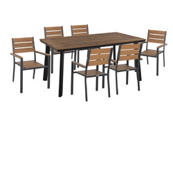 HomeMarkt Taber Σετ Τραπεζαρία Κήπου Polywood 7τμχ Καφέ HM21198