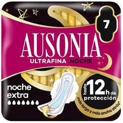 Ausonia Ultrafine Night Extra Σερβιέτες με Φτερά για Αυξημένη Ροή 7 Σταγόνες 7τμχ