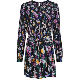 Desigual Mini Βραδινό Φόρεμα Floral Μεταξωτό Μαύρο 25WWVW09-9019