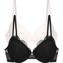 Dorina Σουτιέν με Μπανέλα Μαύρο Εκρού FXTT0098LA189-2X0018