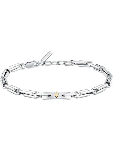 Maserati Iconic Ανδρικό Βραχιόλι Αλυσίδα από Ατσάλι Ασημί JM425AVD108