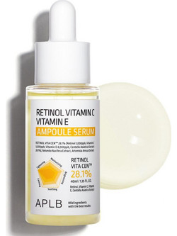 Retinol Vitamin C Vitamin E Ampoule Αντιγηραντικό Serum Προσώπου με Βιταμίνη C & Βιταμίνη E 40ml