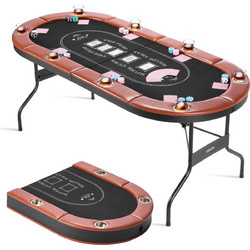 Vevor Τραπέζι Poker 8 Ατόμων με Ποτηροθήκες 183x82x72cm DZDTZDPKPZ71BJ6V8001V0