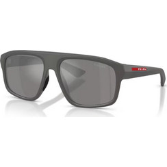 Prada PRB02S 16X7W1 Ανδρικά Γυαλιά Ηλίου Aviator Κοκάλινα Γκρι με Aσημί Φακό