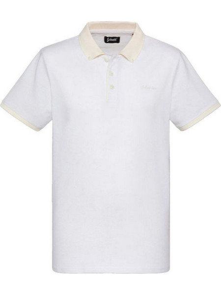 Schott Ανδρική Μπλούζα Polo Κοντομάνικη Λευκή 526090