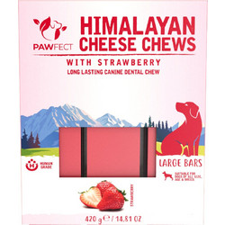 Pawfect Himalayan Cheese Chews Large with Strawberry 3x140gr