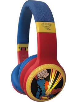 Lazerbuilt Superman Logo Light-Up Ασύρματα Bluetooth Παιδικά Ακουστικά On Ear Πολύχρωμα