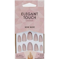 Elegant Touch Blush Suede Almond Tips Νυχιών με Κόλλα 25τμχ