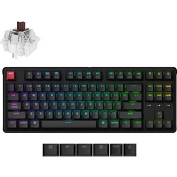 Keychron C3 Pro 8K QMK Μηχανικό Gaming Πληκτρολόγιο TenKeyLess με Keychron Super Brown Διακόπτες RGB Black