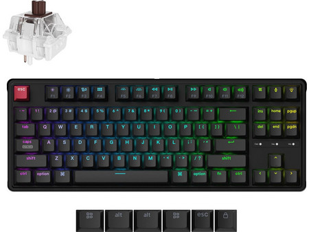 Keychron C3 Pro 8K QMK Μηχανικό Gaming Πληκτρολόγιο TenKeyLess με Keychron Super Brown Διακόπτες RGB Black