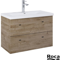 Roca Kwadro Plus 80 Rural Oak Σετ Έπιπλο Μπάνιου με Νιπτήρα A852476808