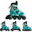 G&C BW125 InLine Αυξομειούμενα Rollers Παιδικά Τιρκουάζ Μαύρα