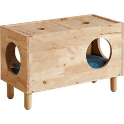 Nextdeco Ξύλινo Σπιτάκι Γάτας 73x35x47cm Καφέ