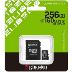 Kingston Canvas Select Plus Gen3 microSDXC 256GB Class 10 U1 V10 UHS-I A1 150MB/s + Adapter