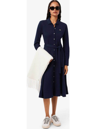 Lacoste Midi Καθημερινό Φόρεμα Navy Μπλε EF5299
