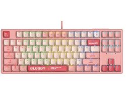 A4Tech Bloody S87 Μηχανικό Gaming Πληκτρολόγιο TenKeyLess με BLMS Red Plus Διακόπτες RGB Pink