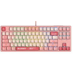 A4Tech Bloody S87 Μηχανικό Gaming Πληκτρολόγιο TenKeyLess με BLMS Red Plus Διακόπτες RGB Pink