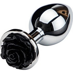 Guilty Toys Rose Small Πρωκτική Σφήνα Diamond Plug 9cm Ασημί Μαύρη