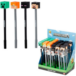 Puckator Minecraft Στυλό Gel 0.7mm Μαύρο 24τμχ