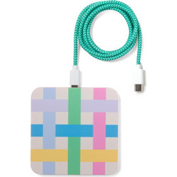 Kikkerland INK36 Ασύρματος Φορτιστής Qi Pad με Θύρα USB-C 15W Colorblock