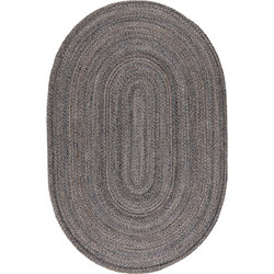 Βιοκαρπέτ Naf Naf Marivan Χειροποίητο Χαλί Οβάλ 200x290cm Charcoal Mustard