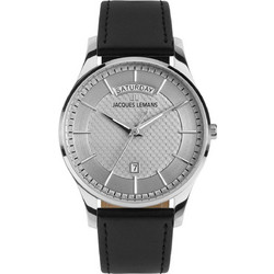 Jacques Lemans London Ανδρικό Ρολόι με Μαύρο Δερμάτινο Λουράκι 1-2193B