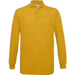B&C Collection Ανδρική Μπλούζα Polo Μακρυμάνικη Κίτρινη PU414
