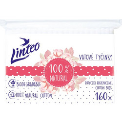 Linteo 100% Natural Μπατονέτες Βαμβακερές Βιοδιασπώμενες 160τμχ