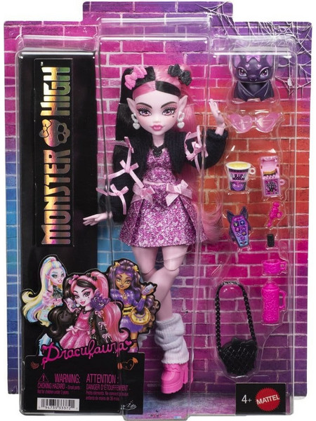 Mattel Monster High Draculaura with Bow Dress & Pet Bat