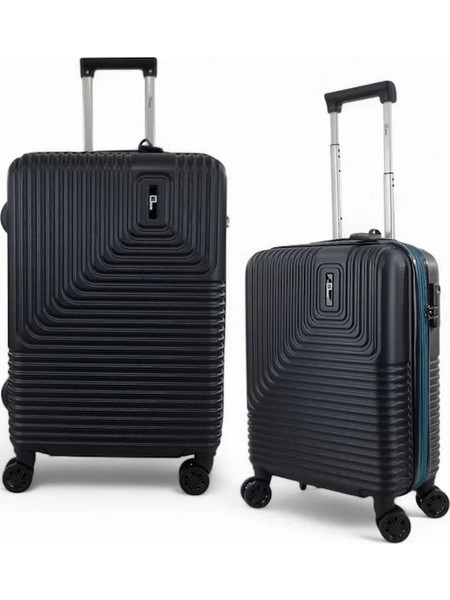 Rain RB80144 Σετ Βαλίτσες 2τμχ Καμπίνας & Μεσαία Μαύρες