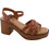 Zak Shoes Γυναικεία Πέδιλα Δερμάτινα Ταμπά με Χοντρό Ψηλό Τακούνι και Φιάπα SD78035