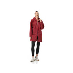 Bodymove Γυναικεία Ζακέτα Fleece Μακριά με Κουκούλα και Φερμουάρ Μπορντό 1474-2