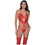 Milena By Paris Sexy Κορμάκι String See Through με Δαντέλα Κόκκινο 2492
