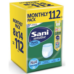 Sani Sensitive No4 XLarge Πάνες Βρακάκι Ακράτειας 6 Σταγόνες 8x14τμχ