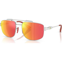 Ray-Ban RB3789M F0071D Ανδρικά Γυαλιά Ηλίου Aviator Μεταλλικά Ασημί με Πορτοκαλί Φακό