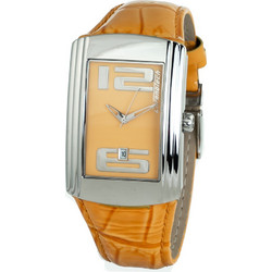 Chronotech Γυναικείο Ρολόι με Πορτοκαλί Δερμάτινο Λουράκι CT7017M-07