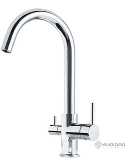 Eurorama Filter-Tap 202-13535-100 Μπαταρία Κουζίνας Πάγκου Τριπλής Παροχής Ανάμεικτη Inox
