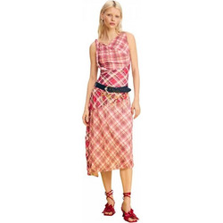 Desigual Midi Καλοκαιρινό Βραδινό Φόρεμα Ροζ 26SWVK08-3032