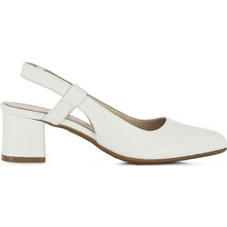 Ragazza Γόβες Slingback Δερμάτινες με Χοντρό Χαμηλό Τακούνι Λευκές 048