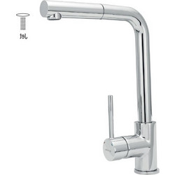Viospiral Modea 00-02069 Μπαταρία Κουζίνας Πάγκου Διπλής Παροχής Ανάμεικτη με Ντουζ Inox