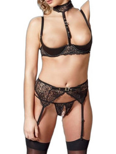 Allure Σετ Sexy Εσώρουχα Αυτοκινήτου See Through με Δαντέλα & Ζαρτιέρες Μαύρα 22208301231