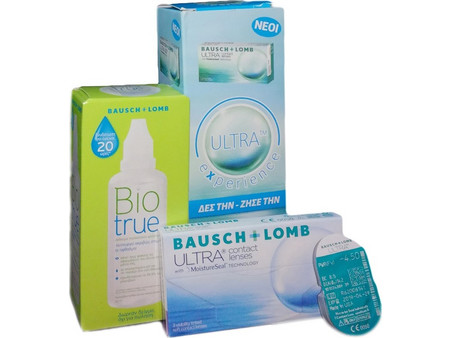Bausch & Lomb Ultra + Biotrue 60ml Μηνιαίοι Φακοί Επαφής Σιλικόνης Υδρογέλης 4τμχ