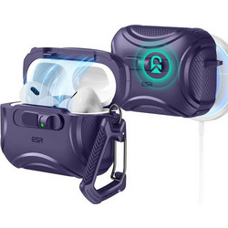 ESR Cyber Flicklock Halolock MagSafe Θήκη Πλαστική με Γάντζο για Apple AirPods Pro 3 Μωβ